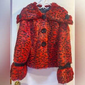 Make in Italy Red Animal Print Jacket Antonio D’Errico